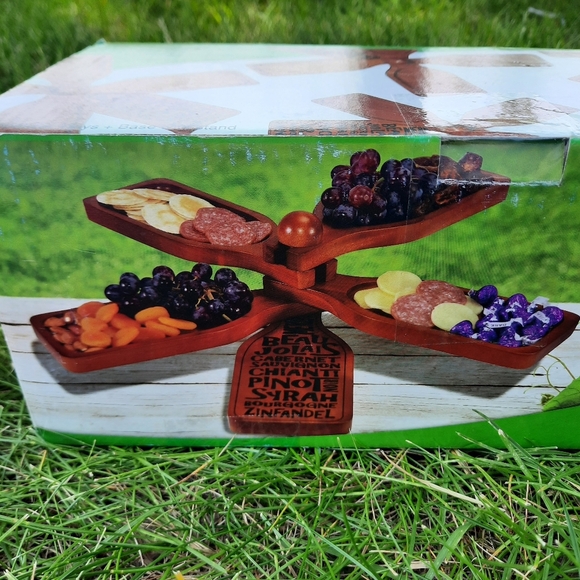 NIB Primeware Inc. Cambridgre Appetizer Platter Wine Themed Stacked Charcuterie - Picture 2 of 12